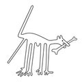 The dog with bone - paraphrase of the famous geoglyph The Dog from Nazca Royalty Free Stock Photo
