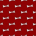 dog bone on red background seamless pattern, Halloween repeat wallpaper tile background