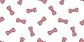 Dog bone seamless pattern Christmas vector Stripes scarf isolated Santa Claus french bulldog pet food cartoon repeat wallpaper til