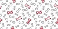 Dog bone seamless pattern vector Christmas Santa Claus Xmas dog paw candy cane french bulldog tile background scarf isolated repea