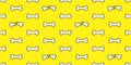 Dog bone seamless vector pattern bone scarf isolated wallpaper background yellow