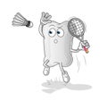 Dog bone smash at badminton cartoon. cartoon mascot vector
