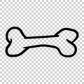 Dog bone toy icon. Hand drawn vector illustration on isolated tr Royalty Free Stock Photo