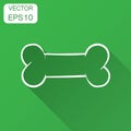 Dog bone toy icon. Hand drawn vector illustration with long shad Royalty Free Stock Photo