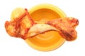 Dog bowl and big bone Royalty Free Stock Photo