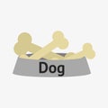 Dog bowl with bones Royalty Free Stock Photo