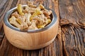 Dog bowl filled with bone-shaped doggy biscuits Royalty Free Stock Photo