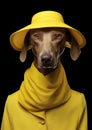 Dog isolated hat white canine pet portrait animal cute background domestic Royalty Free Stock Photo