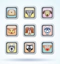 Dog breed collection icons - vector illustration
