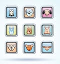 Dog breed collection icons - vector illustration