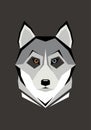 Dog. Breed of dogs. Husky. Northern sled dog. Geometric illustration