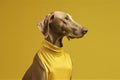 dog stylish colourful latex pet art concept funny animal fashion. Generative AI.