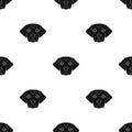 The dog breed is a labrador.Muzzle Labrador Retriever single icon in black style vector symbol stock illustration web.