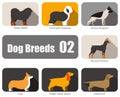 Dog breeds, standing on the ground, side view, vector illustration, dog cartoon image series Royalty Free Stock Photo