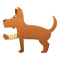 Dog broken leg icon, cartoon style Royalty Free Stock Photo