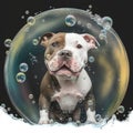 Dog in a bubble