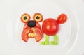 Dog, Bulldog of fresh tomatoes, Royalty Free Stock Photo