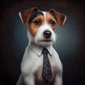 Dog in a Business Suit, Animal Businessman, Cute Pet Boss, Dog Headed Man in a Formal Business Suit Royalty Free Stock Photo