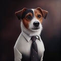 Dog in a Business Suit, Animal Businessman, Cute Pet Boss, Dog Headed Man in a Formal Business Suit Royalty Free Stock Photo