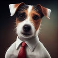 Dog in a Business Suit, Animal Businessman, Cute Pet Boss, Dog Headed Man in a Formal Business Suit Royalty Free Stock Photo