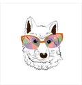Dog, butterfly, print, colored glasses, illustration, pet, art, fox, cartoon, design, sunglasses, drawing, fairy tale, black, pict