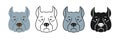 Dog Cane Corso faces cartoon character set puppy childish symbol muzzle line doodle icon doggy pet