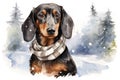 Dog canine background snow purebred winter nature pet cute breed brown portrait animal