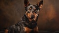 Stunning Dog Portrait In Black And Brown With Hopi Art Influence