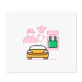 Dog car seat color icon