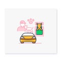 Dog car seat color icon