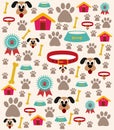 Dog Care Illustration with different icons Royalty Free Stock Photo