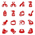 Dog care items as glyph icons, set two