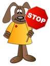 Dog cartoon holding stop sign Royalty Free Stock Photo