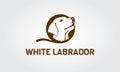 White labrador vector logo template. Royalty Free Stock Photo