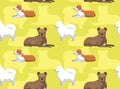 Dog Cartoon Seamless Wallpaper Welsh Sheepdog