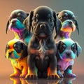 Dog cartoons with an acidic style Royalty Free Stock Photo