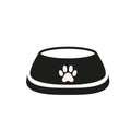 Dog, cat, animal or pet full food bowl vector illustration. Simple clipart logo icon flat design Royalty Free Stock Photo