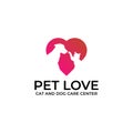 DOG and CAT Care, Pet lovers logo inspirations, lovely pet logo brands, logo for your animal care center Royalty Free Stock Photo