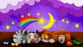 Dog and cat cartoon are sleeping together ,best loop video background to put a baby to sleep calming and relaxing