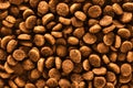 Dog and cat food pellets close-up. Dry animal feed, pet food