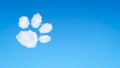 Dog or Cat Footprint Symbol Shaped Cloud Royalty Free Stock Photo