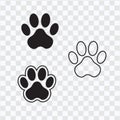 Dog or cat, paw, animal footprint vector icon illustration. Royalty Free Stock Photo