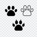 Dog or cat footprint vector icon illustration, animal paw print isolated, eps 10. Royalty Free Stock Photo