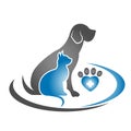 Dog and cat. Animal silhouettes veterinarian business icon image design logo template