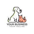 Smilling Dog and cat logo template Royalty Free Stock Photo