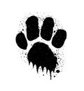 Dog cat paw footstep grunge trail icon. Royalty Free Stock Photo