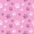 Dog and Cat paw seamless pattern vector doodle abstract animal footprint background for fabric, texture and wallpaper illustration Royalty Free Stock Photo