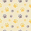 Dog and Cat paw seamless pattern vector doodle abstract animal footprint background for fabric, texture and wallpaper illustration Royalty Free Stock Photo