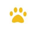 Dog or cat paw. Symbol of pet. Animal footprint. Puppy icon