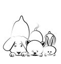 Dog, cat and rabbit logo Royalty Free Stock Photo